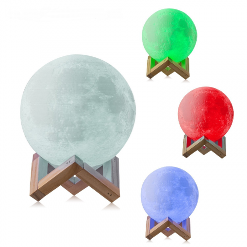 Lámpara Luna Cambia De Color Con Humidificador 15Cm