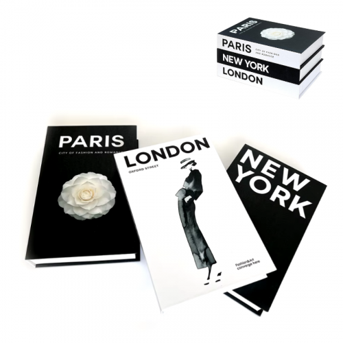 Libro Decorativo Paris New York London 