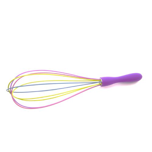 Batidor Manual De Mano Silicona 26cm Color Pastel Cocina