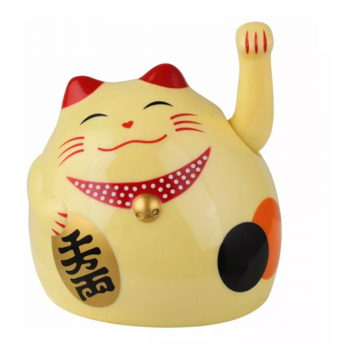 Gato De La Suerte Atrae Fortuna Dinero A Pila Maneki Neko