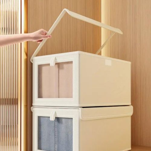 Caja Canasto Cesto Organizador Plegable Con Tapa Y Ventana Tamaño XL