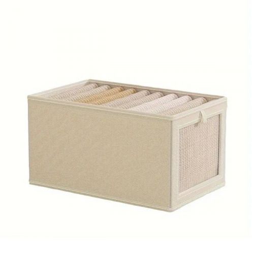 Caja Plegable Con Tapa Mediana Beige