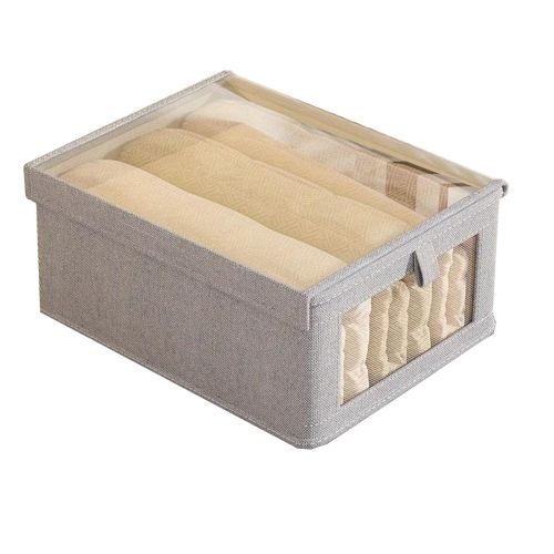 Caja Plegable Con Tapa Mediana Gris